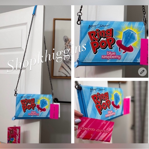 Betsey Johnson Handbags - NWT🩵Betsey Johnson x Ring Pop Blue Limited Edition Convertible•Clutch/Crossbody